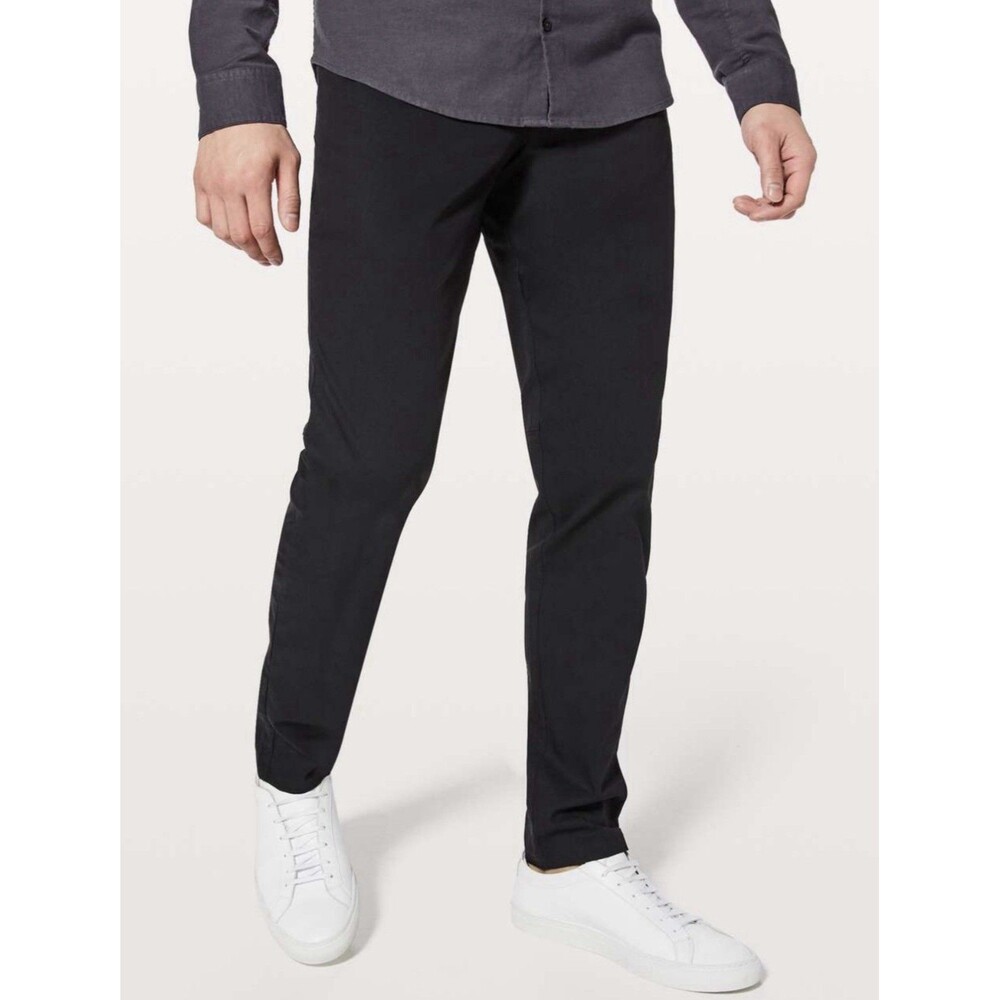 Lululemon ABC Pants Size 38 Black Slim-Fit Swift Stretch Cotton 5 Pocket 32” Ins